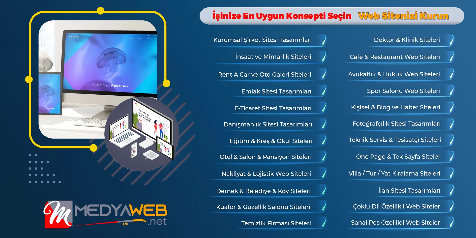 Her İş Modeline Uygun Profesyonel Hazır Web Sitesi Tasarımları!